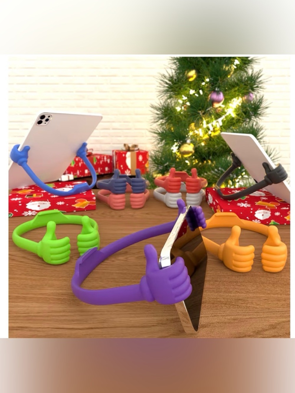 Thumb-Grip Silicone phone Holders - Purple & Neon Green bundle of two nwt - Picture 5 of 7